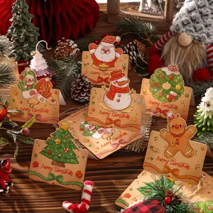 Assorted vintage cartoon Christmas greeting cards with Santa and Snowman designs
