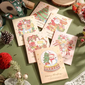 Cartes de vœux de Noël assorties à l'aquarelle avec illustrations de bonhomme de neige