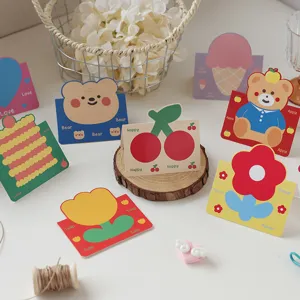 Lindas tarjetas de felicitación 3D con diseños de flores y animales para regalos