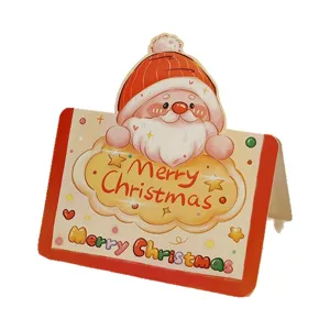 Adorable 3D cartoon Santa Claus Christmas greeting card and gift tag decoration