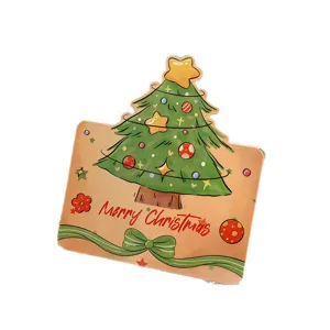 Hand-drawn retro Christmas greeting card header featuring a decorated tree and bow tie
