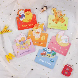 Une collection variée de jolies cartes de vœux en dessin animé avec animaux.