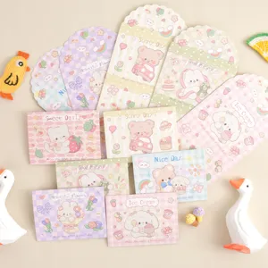 Colección de lindas tarjetas de felicitación y sobres de animales para mensajes de bricolage