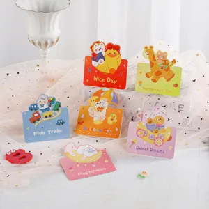 Jolies Cartes de Vœux d'Animaux de Dessin Animé Anniversaire Enfants Cadeau Carton Imprimé Petites Cartes de Message