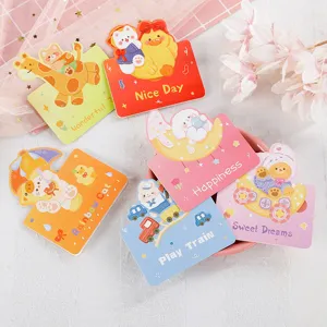 Lot de mini cartes de vœux mignonnes avec divers motifs de personnages d'animaux.