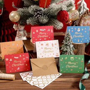 Coffret de cartes de vœux de Noël festives avec cartes colorées, enveloppes et autocollants