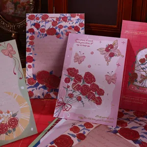 Vintage oil painting style flower bouquet envelopes and stationery cards for gift sets