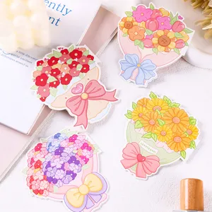 Lot de cartes de vœux bouquet pliables colorées aux motifs floraux variés
