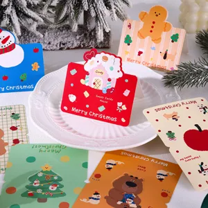 Festive vintage Christmas greeting cards and gift message cards with various cute designs