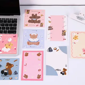 Detailed view of various cute animal-themed backing cards for stationery and gift packaging
