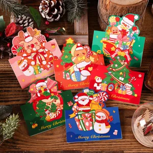 Assortment of vintage Christmas greeting cards with festive holiday illustrations