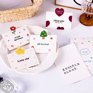Juego de mini tarjetas de felicitación de dibujos animados con muchos mensajes dulces