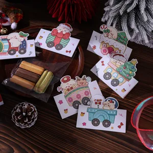 En-têtes de cartes de Noël cartoon avec animaux mignons pour emballages de fêtes