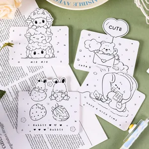Vista detallada de tarjetas de felicitación de animales de dibujos animados para regalo
