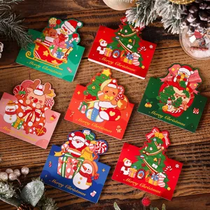 Festive collection of various Christmas greeting cards with Santa and reindeer motifs