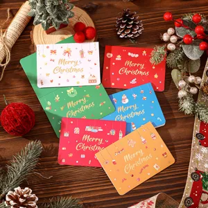 Gold Stamping Christmas Greeting Cards Merry Christmas Cardboard Gift Cards For Holiday Message Greeting Invitations