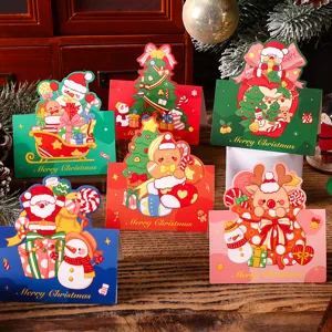 Variety of colorful retro Christmas greeting cards with festive illustrations.