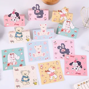 Set of cute cartoon animal backing cards for gift packaging and labels
