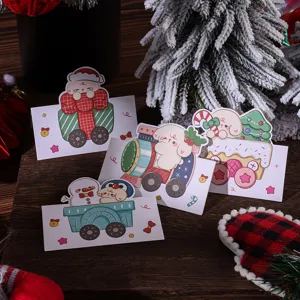 Lot de 4 adorables cartes de vœux de Noël avec des motifs de chiot et de bonhomme de neige.
