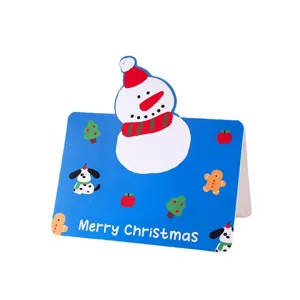 Festive Christmas greeting card featuring a cute snowman design and Merry Christmas greeting