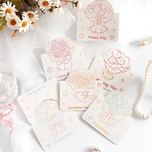 Detail of INS style crayon bouquet greeting cards for Valentine's Day gifting