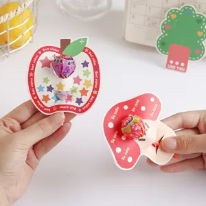 Detailed view of cute cartoon forest themed lollipop decorative cards for students