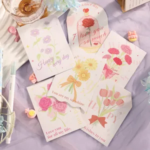 Tarjetas de felicitación florales variadas con mensajes para ocasiones especiales