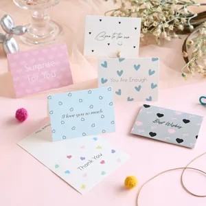 Minimalist Cardstock Heart Greeting Card With English Quotes Ins Style Gift Card For Birthday Valentine's Day Wedding Bakery