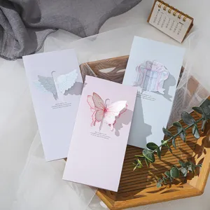 Tri-fold 3D Pop-up Greeting Card Hollow Laser Cut Best Wishes Cardboard Card For Christmas Valentine Birthday Party Holiday Gifts