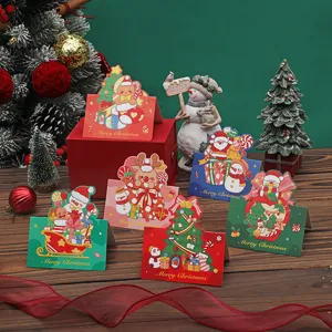 Vielfalt an Cartoon-Weihnachtsgrußkarten für Geschenknachrichten und Feiertagswünsche