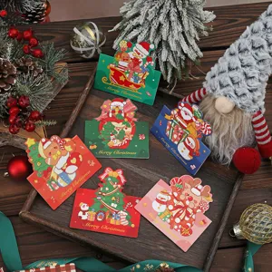 Set mit Retro-Weihnachtsgrußkarten mit festlichen Illustrationen für Urlaubsgrüße
