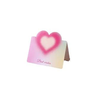 Träumerische Grußkarte mit rosa Herzverlauf und Text Best Wishes für diverse Anlässe