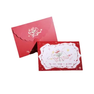 Vintage bouquet greeting card with envelope and 'My heart belongs to you' message
