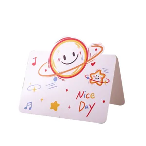 Jolie carte de vœux planète dessin animé avec texte Nice Day pour anniversaire et cadeau