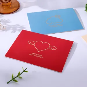Detailed view of elegant gold-foil heart and cloud design greeting cards for gifts