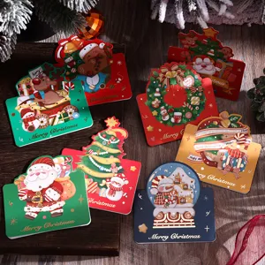 Assortimento di biglietti di auguri natalizi vintage con dettagli in lamina d'oro