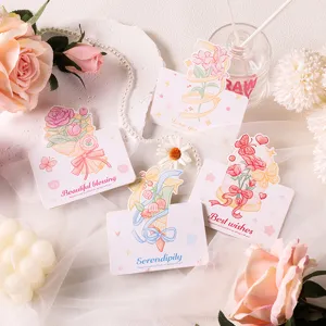Tarjetas de felicitación florales románticas con texto 'Best Wishes' e ilustraciones