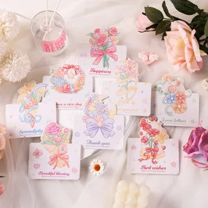 Pack de tarjetas de felicitación florales con ramos románticos ilustrados para regalo