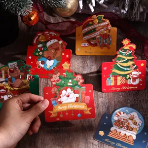 Biglietti d'Auguri di Natale Vintage con Stampa a Caldo per Forno Fiorista Piccoli Biglietti Natalizi Festa di Natale