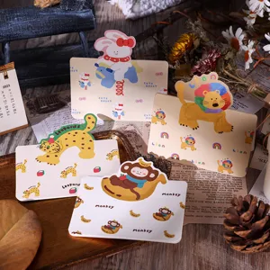 Retro-Cartoon-Tier-Grußkarten mit niedlichen Pop-up-Designs für Geschenkbotschaften