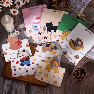 Verschiedene Retro-Cartoon-Grußkarten mit niedlichen Tierdesigns für Kindergeschenke