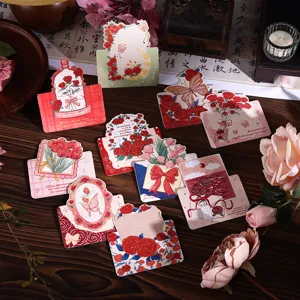 Sortierte Vintage-Blumengrußkarten mit Rosen- und Schmetterlingsdesign für Nachrichten