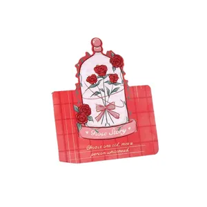 Retro-Grußkarte mit Rosen, Vintage-Glasglocke und rotem Karomuster zum Verschenken