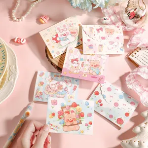 Selection of cute cartoon greeting cards with bear and rabbit illustrations for gifts