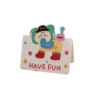 Vintage cartoon 3D pop-up greeting card with a cute creature design for kids gift