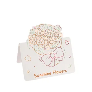 Crayon style Valentine's Day flower bouquet greeting card with Sunshine Flowers print