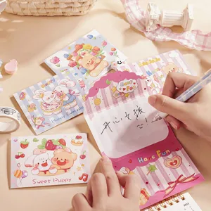 Adorable cartoon three-fold greeting cards featuring cute animals for gift giving