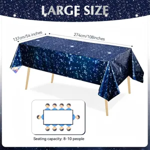 Detailansicht der Galaxie Sternenhimmel Tischdecke mit 137x274 cm Maßen
