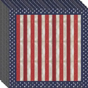 Vue détaillée de serviettes en papier empilées pour le Jour de l'Indépendance des États-Unis