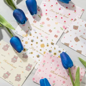 Lindas tarjetas de felicitación florales de animales con estampado dorado y mensajes
